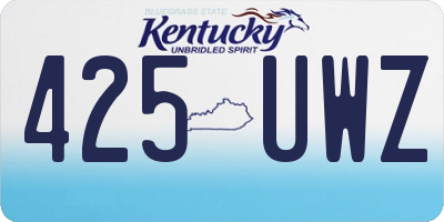 KY license plate 425UWZ