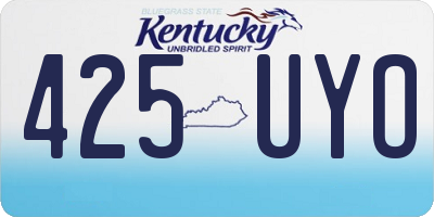 KY license plate 425UYO