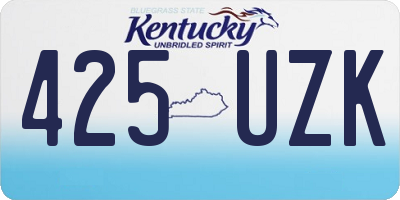 KY license plate 425UZK