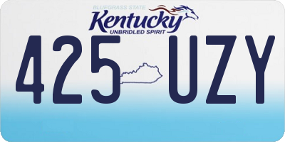 KY license plate 425UZY
