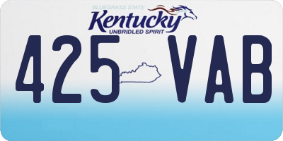 KY license plate 425VAB