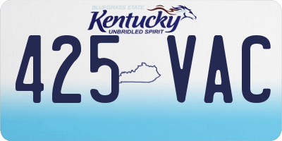 KY license plate 425VAC