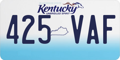KY license plate 425VAF