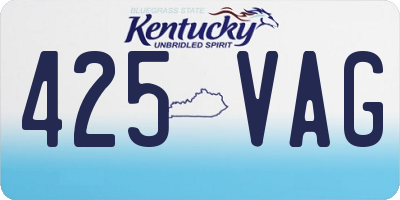KY license plate 425VAG