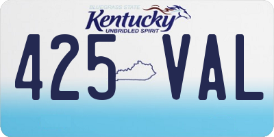 KY license plate 425VAL
