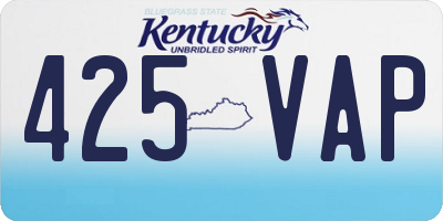 KY license plate 425VAP