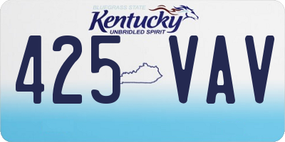 KY license plate 425VAV