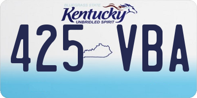KY license plate 425VBA