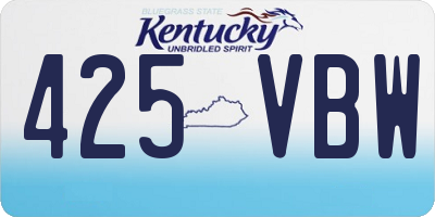 KY license plate 425VBW
