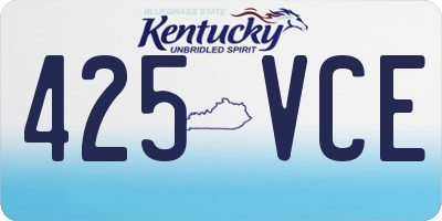 KY license plate 425VCE