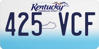 KY license plate 425VCF