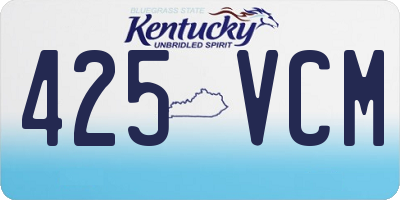 KY license plate 425VCM