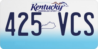 KY license plate 425VCS