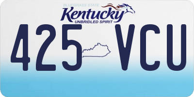KY license plate 425VCU