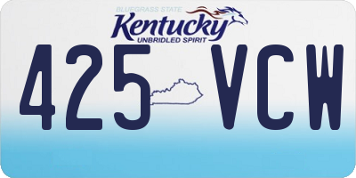 KY license plate 425VCW