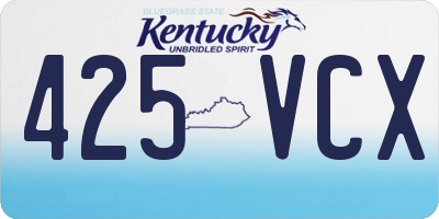 KY license plate 425VCX