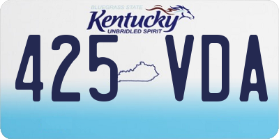 KY license plate 425VDA