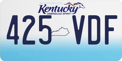 KY license plate 425VDF