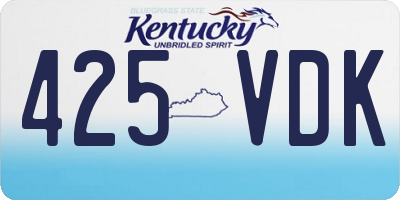 KY license plate 425VDK