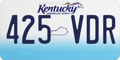 KY license plate 425VDR