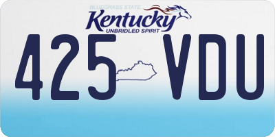 KY license plate 425VDU