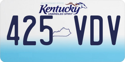 KY license plate 425VDV