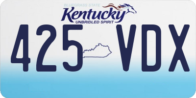 KY license plate 425VDX