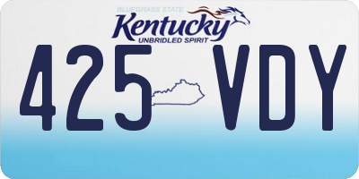 KY license plate 425VDY