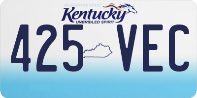 KY license plate 425VEC