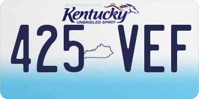 KY license plate 425VEF