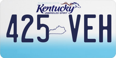 KY license plate 425VEH