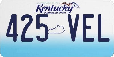 KY license plate 425VEL