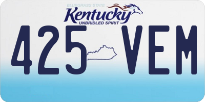 KY license plate 425VEM