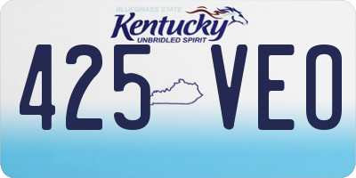 KY license plate 425VEO