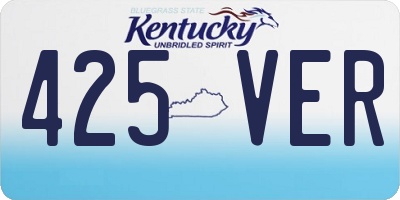 KY license plate 425VER