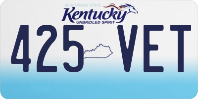 KY license plate 425VET