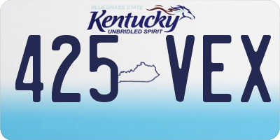 KY license plate 425VEX