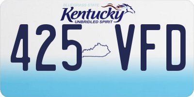 KY license plate 425VFD
