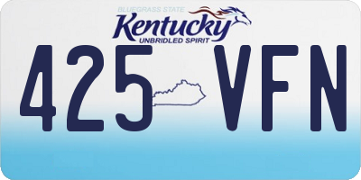 KY license plate 425VFN