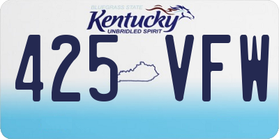 KY license plate 425VFW