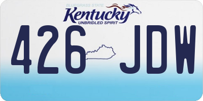 KY license plate 426JDW