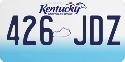 KY license plate 426JDZ