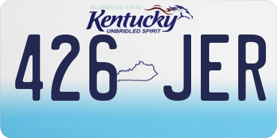 KY license plate 426JER