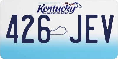 KY license plate 426JEV