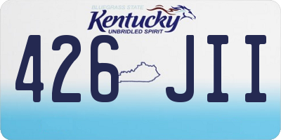 KY license plate 426JII