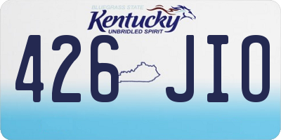 KY license plate 426JIO