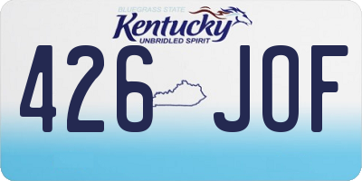 KY license plate 426JOF
