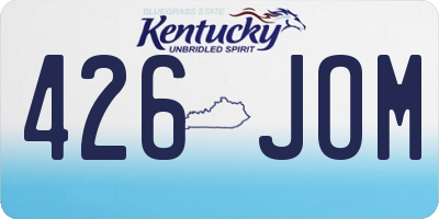 KY license plate 426JOM