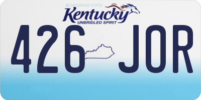 KY license plate 426JOR