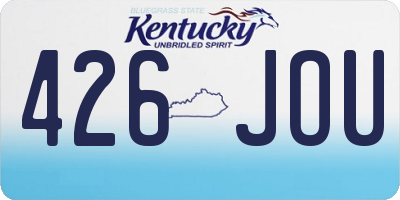 KY license plate 426JOU